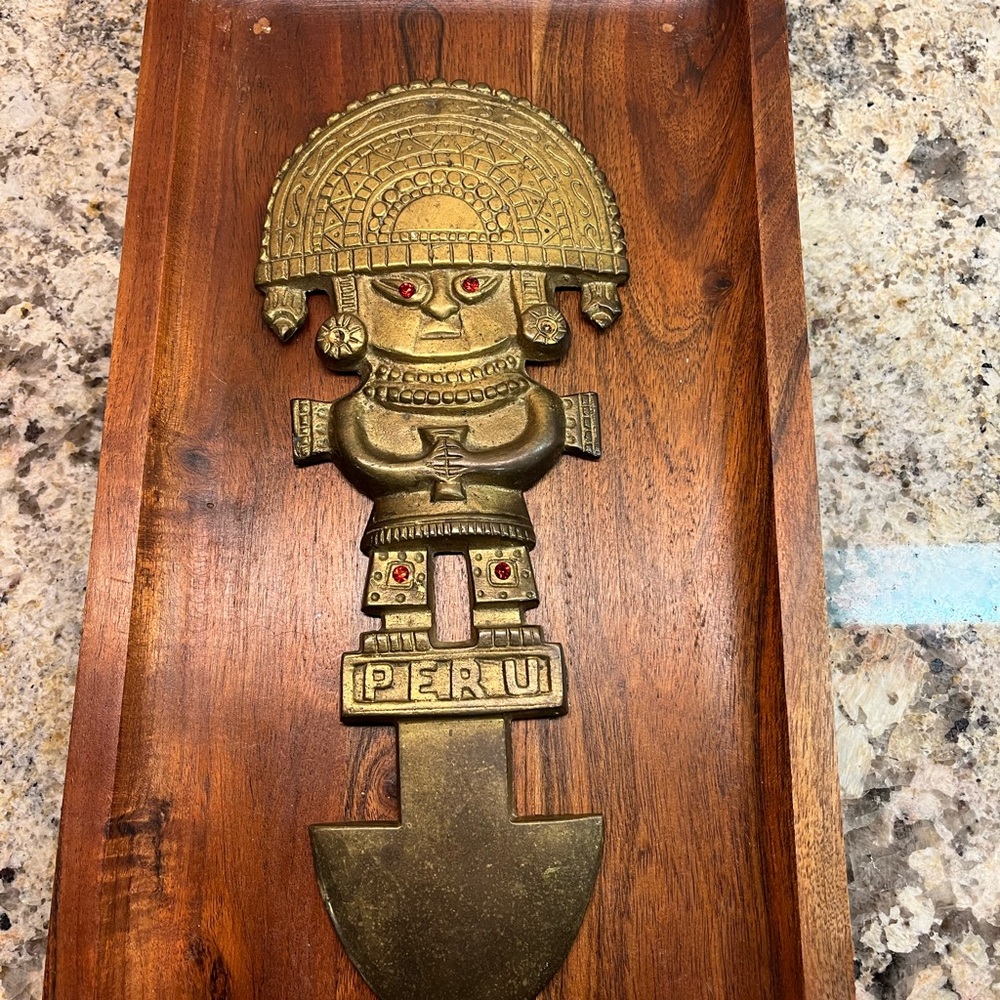 Vintage Brass Peruvian knife  Wall Art